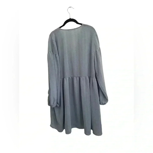 Samsoe Samsoe Dusty Blue Jolie Wrap Long Sleeve Mini Dress - Picture 7 of 14